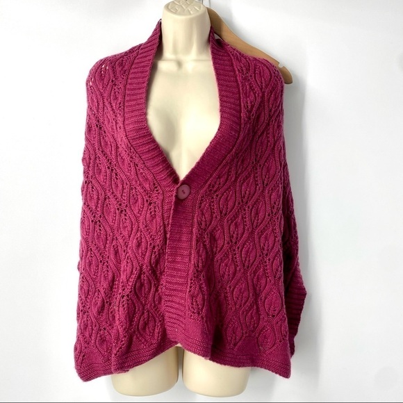 Gardener’s Supply Co. button front wool blend shawl cardigan OS - Picture 1 of 5